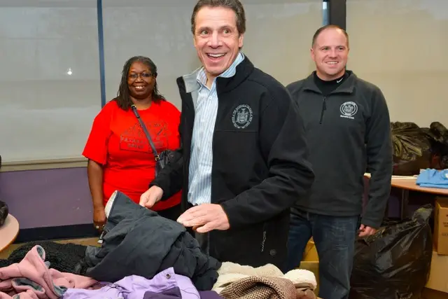 Governor Cuomo was distributing toys to the needy yesterday